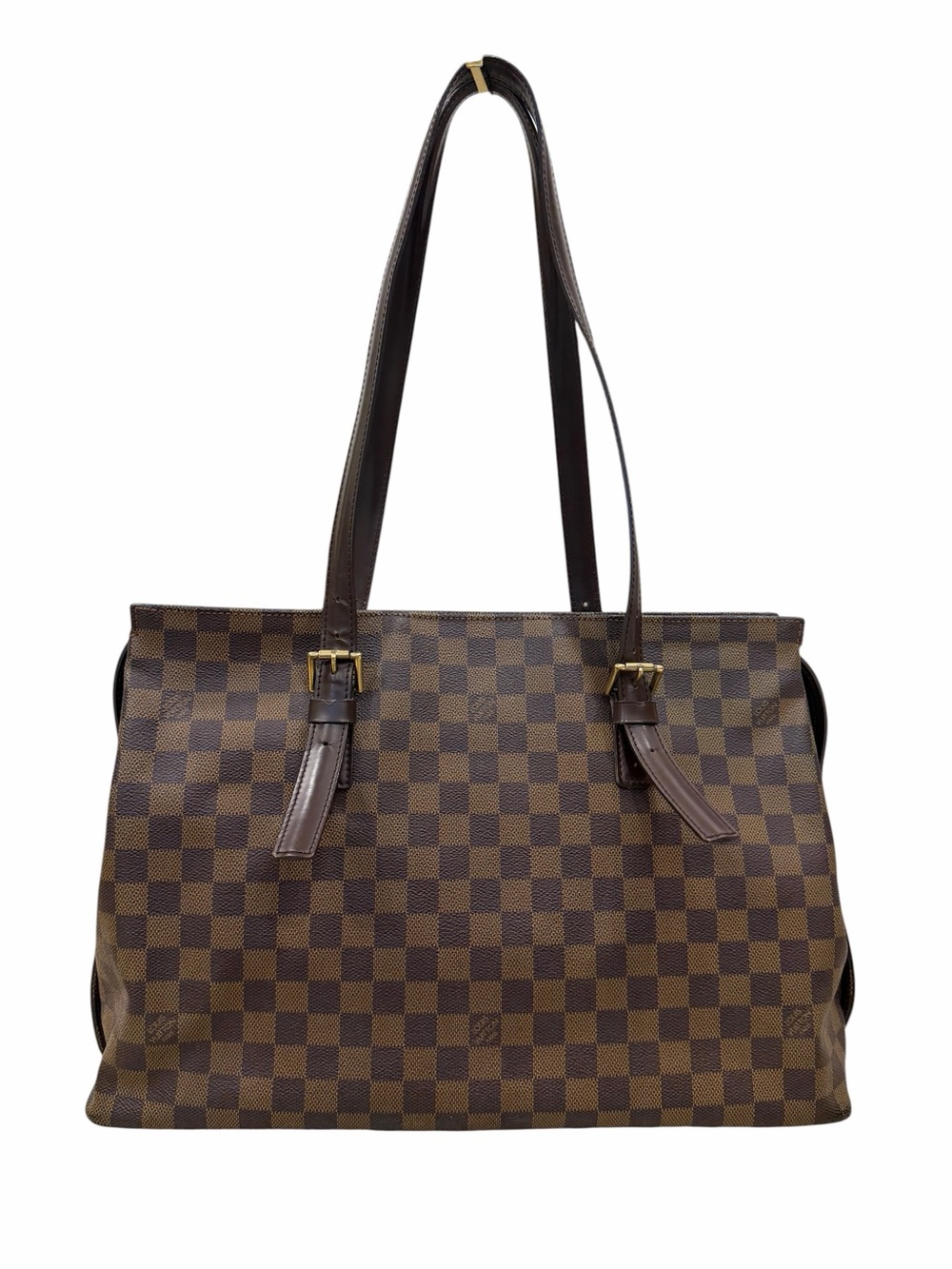 LOUIS VUITTON Chelsea Shoulder Tote Bag Damier Ebene Leather